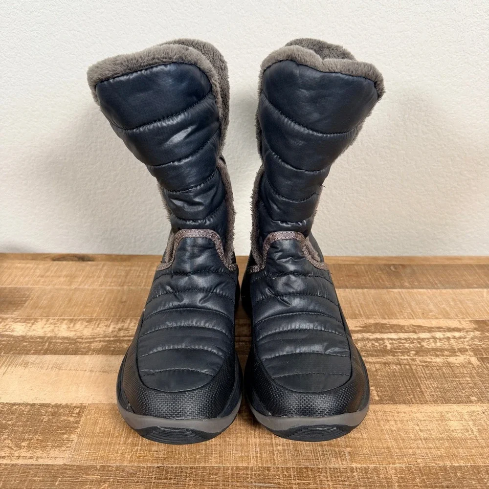 The North Face Amore II‎ Winter Boots Kids Size 1 Black Faux Fur Insulated